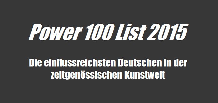 Ranking - die 14 einflussreichsten Deutschen in der zeitgenössischen Kunst